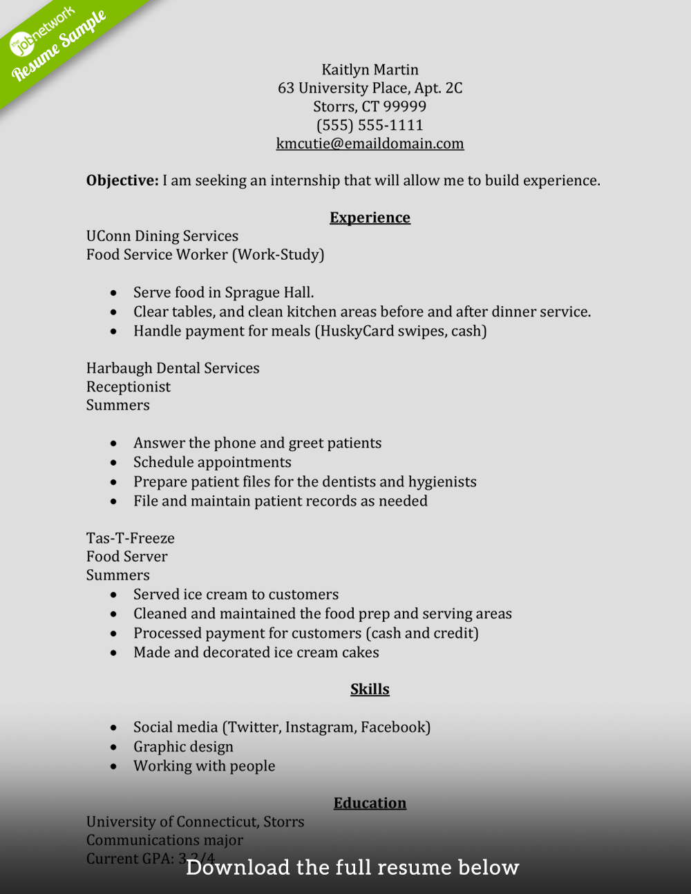 internship-resume-summer