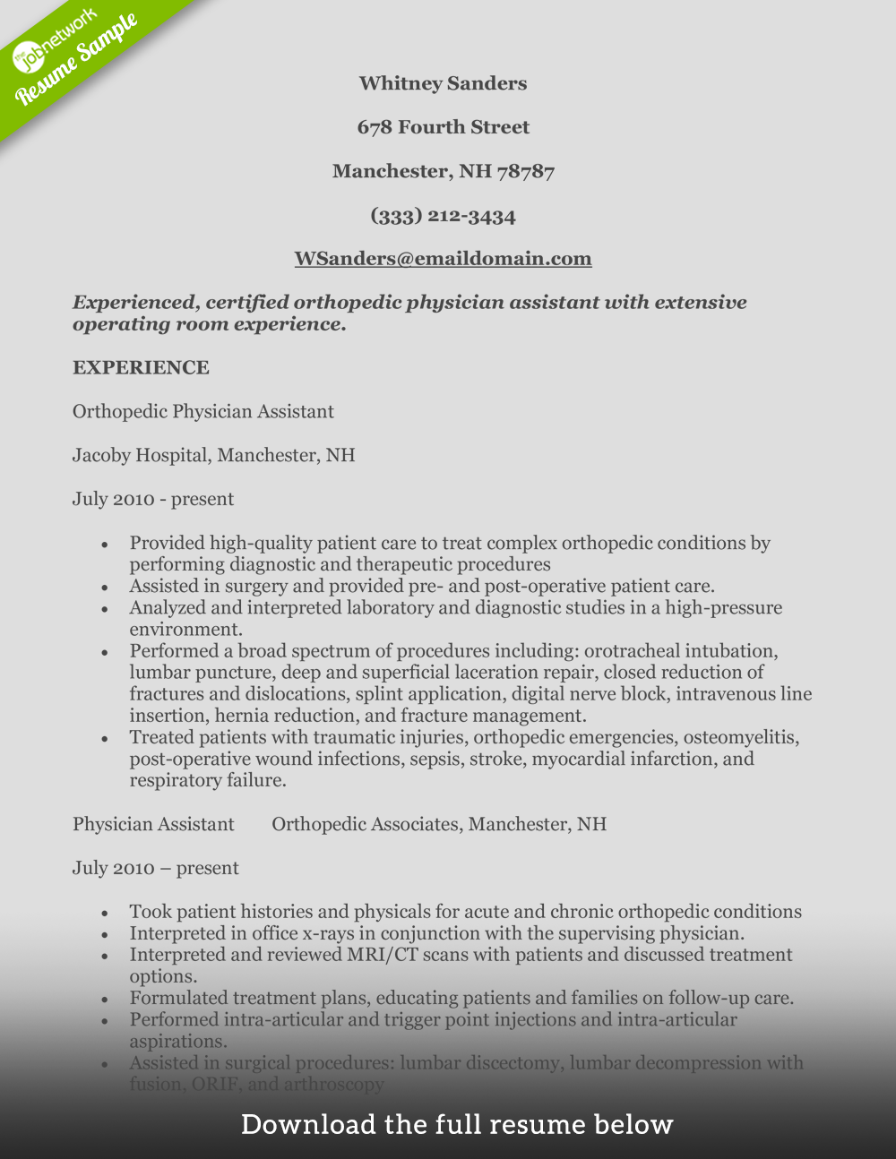 physician-assistant-resume-orthopedic