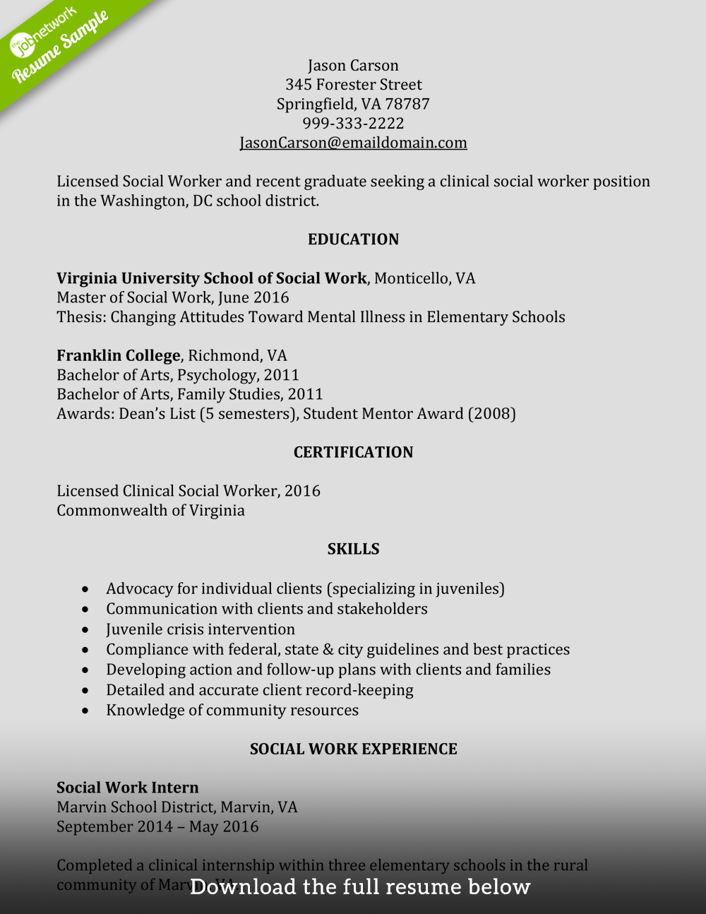 social-worker-resume-entry-level