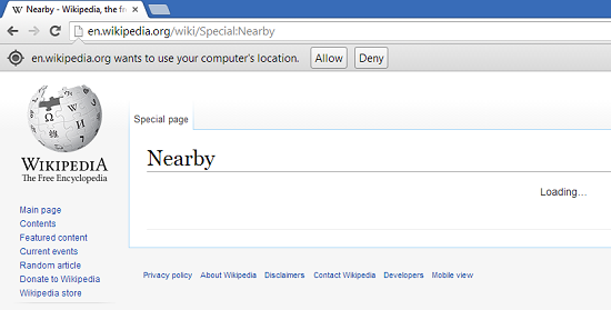Wikipedia-Nearby