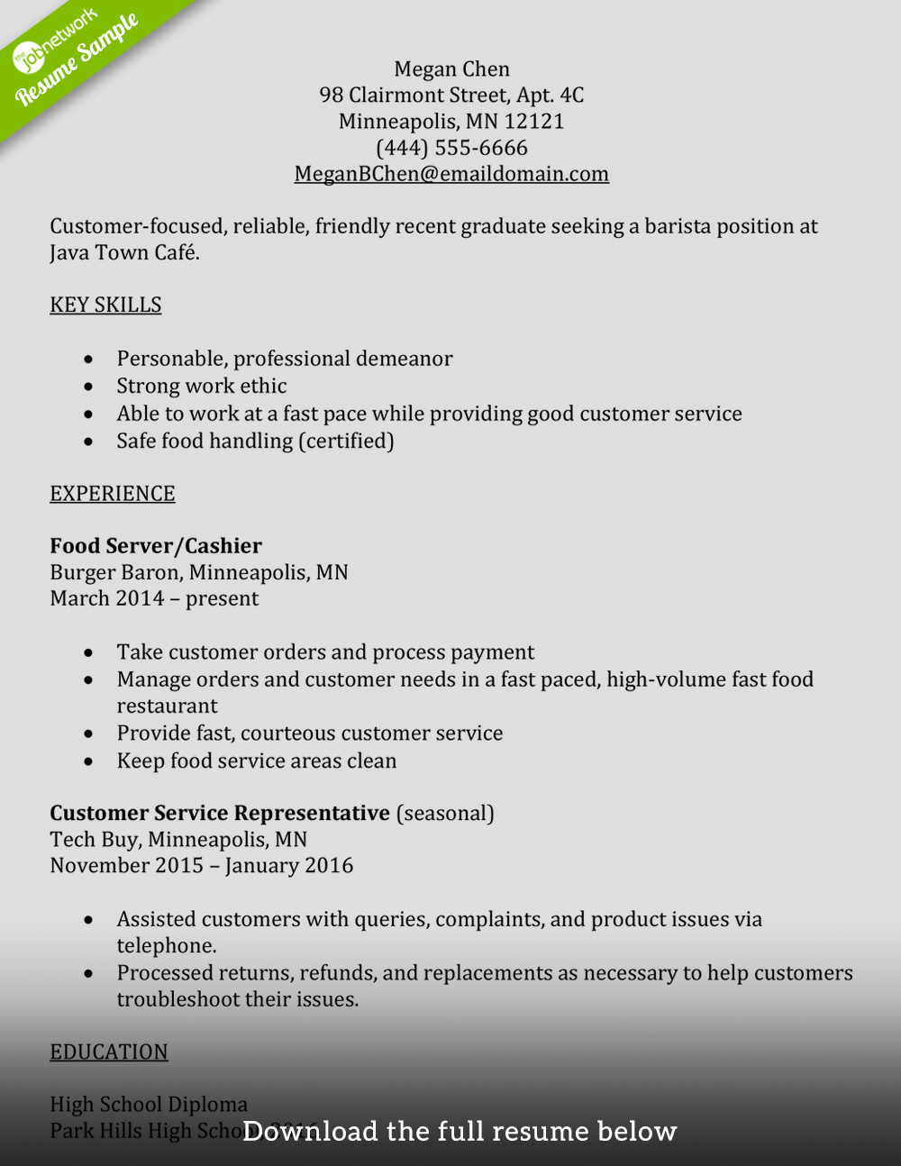 barista-resume-entry-level