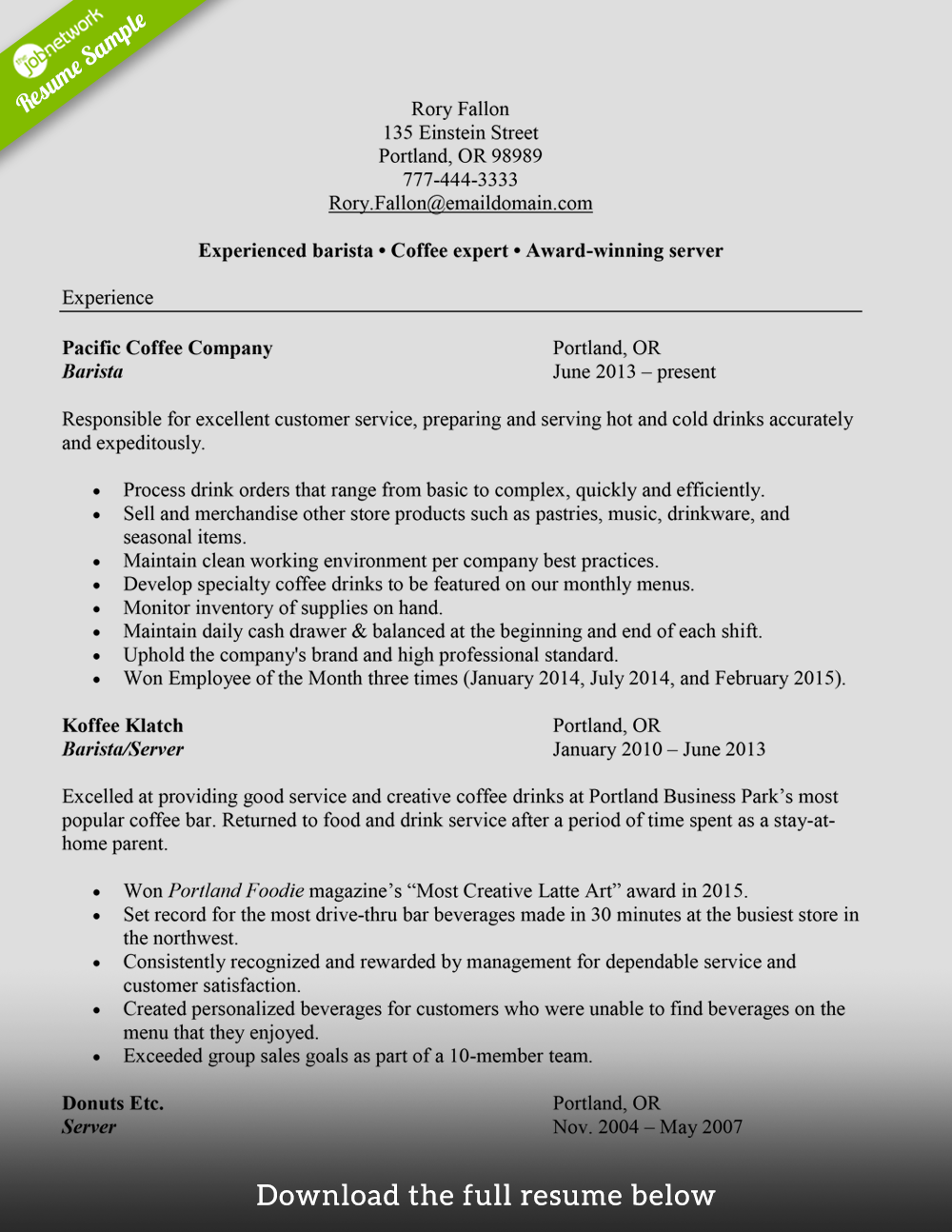 barista-resume-experienced