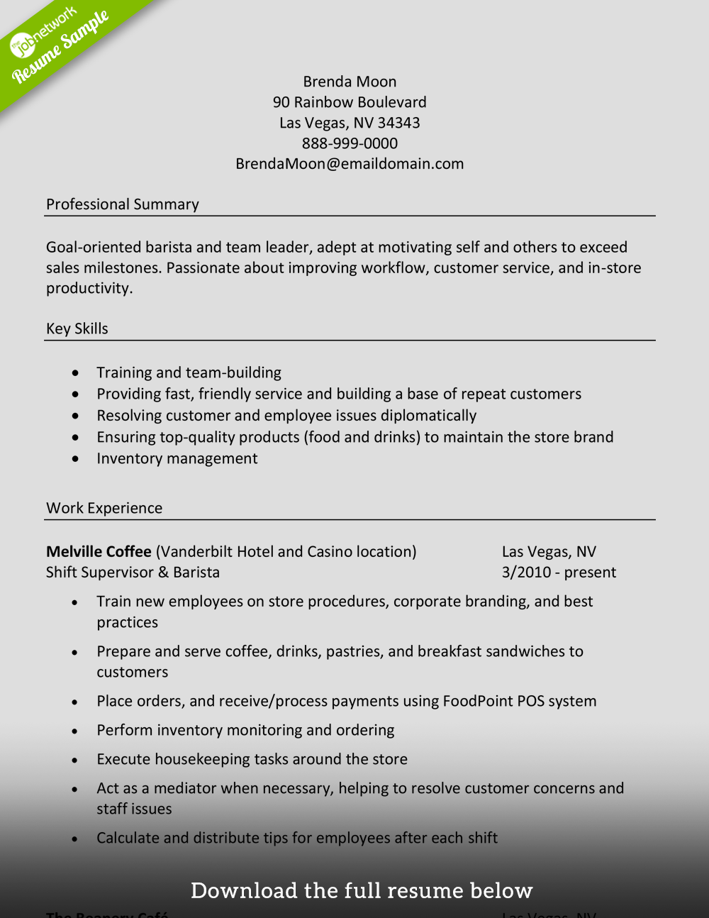 barista-resume-manager-level