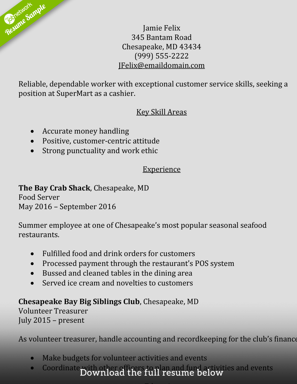 cashier-resume-entry-level