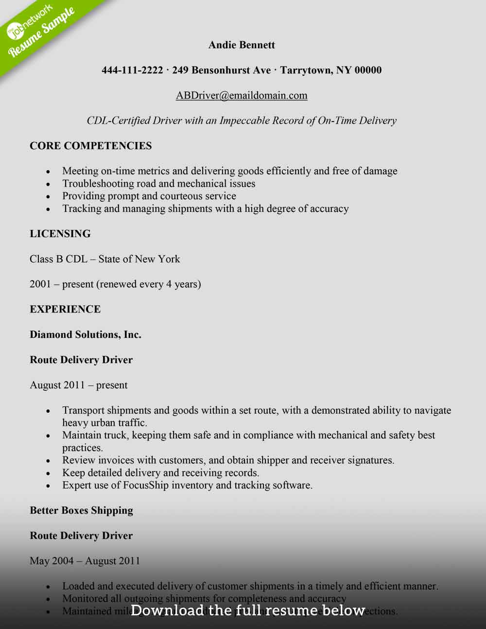 delivery-driver-resume-freight-and-packages