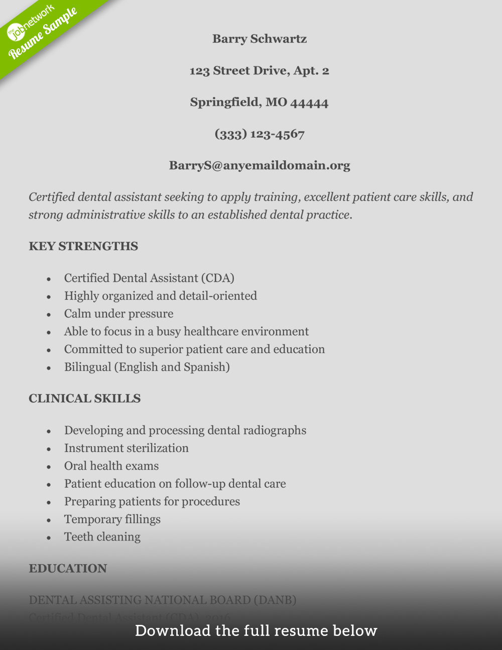 dental-assistant-resume