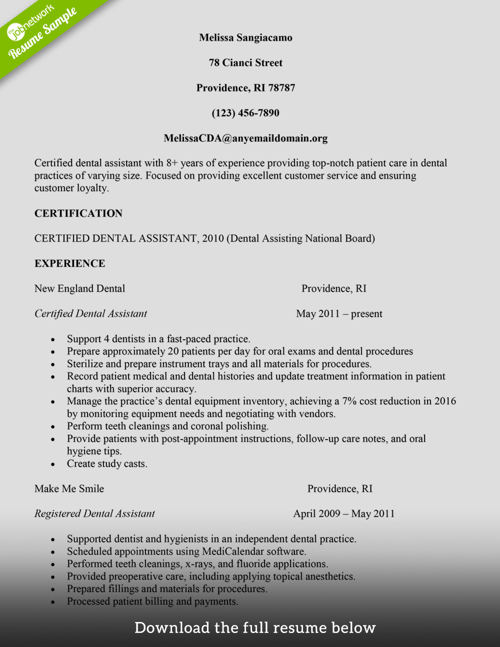 dental-assistant-resume
