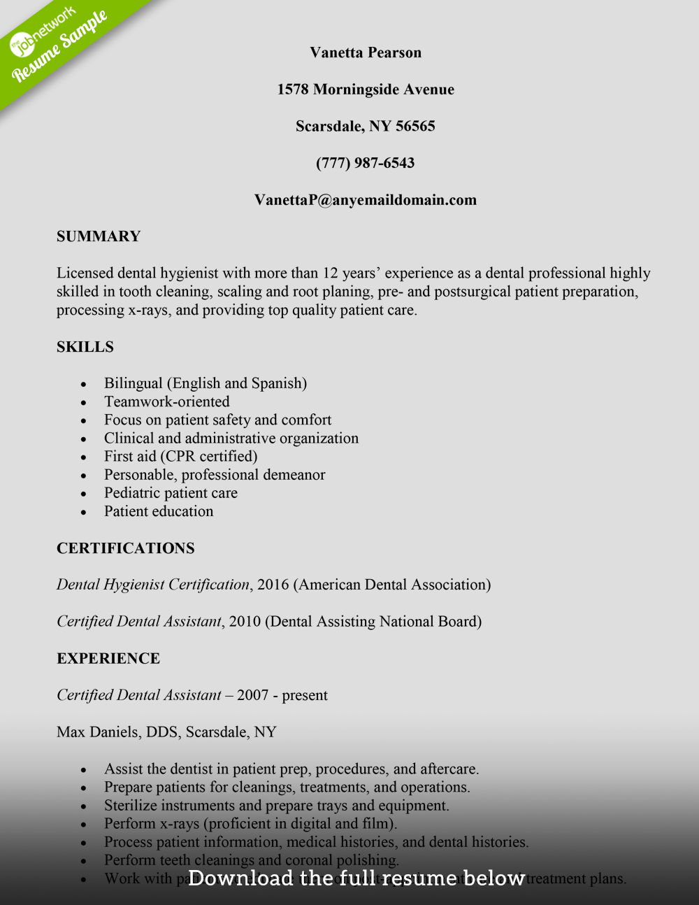 dental-assistant-resume