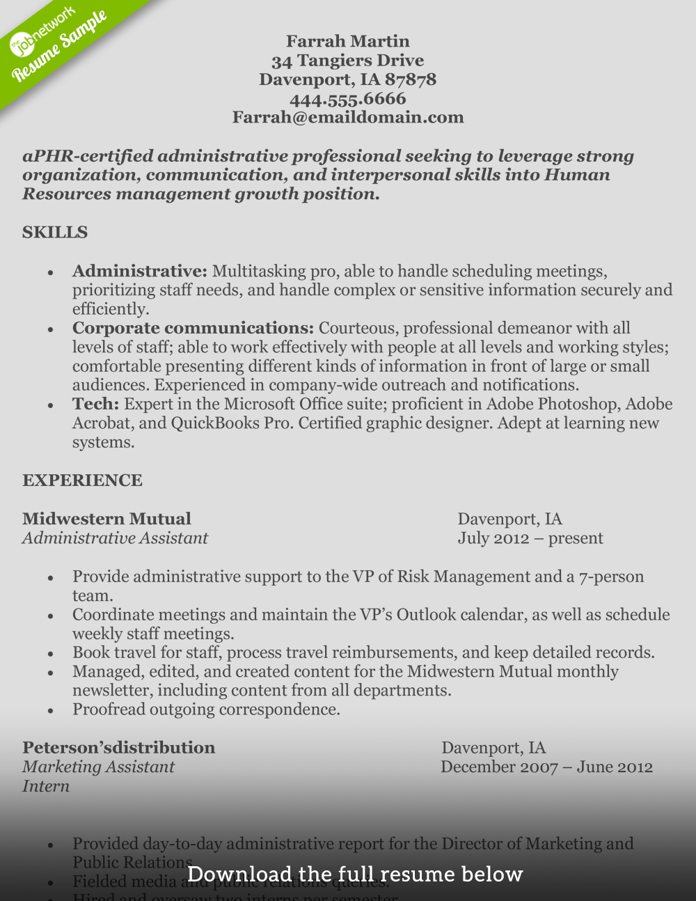 human-resources-resume-farrah
