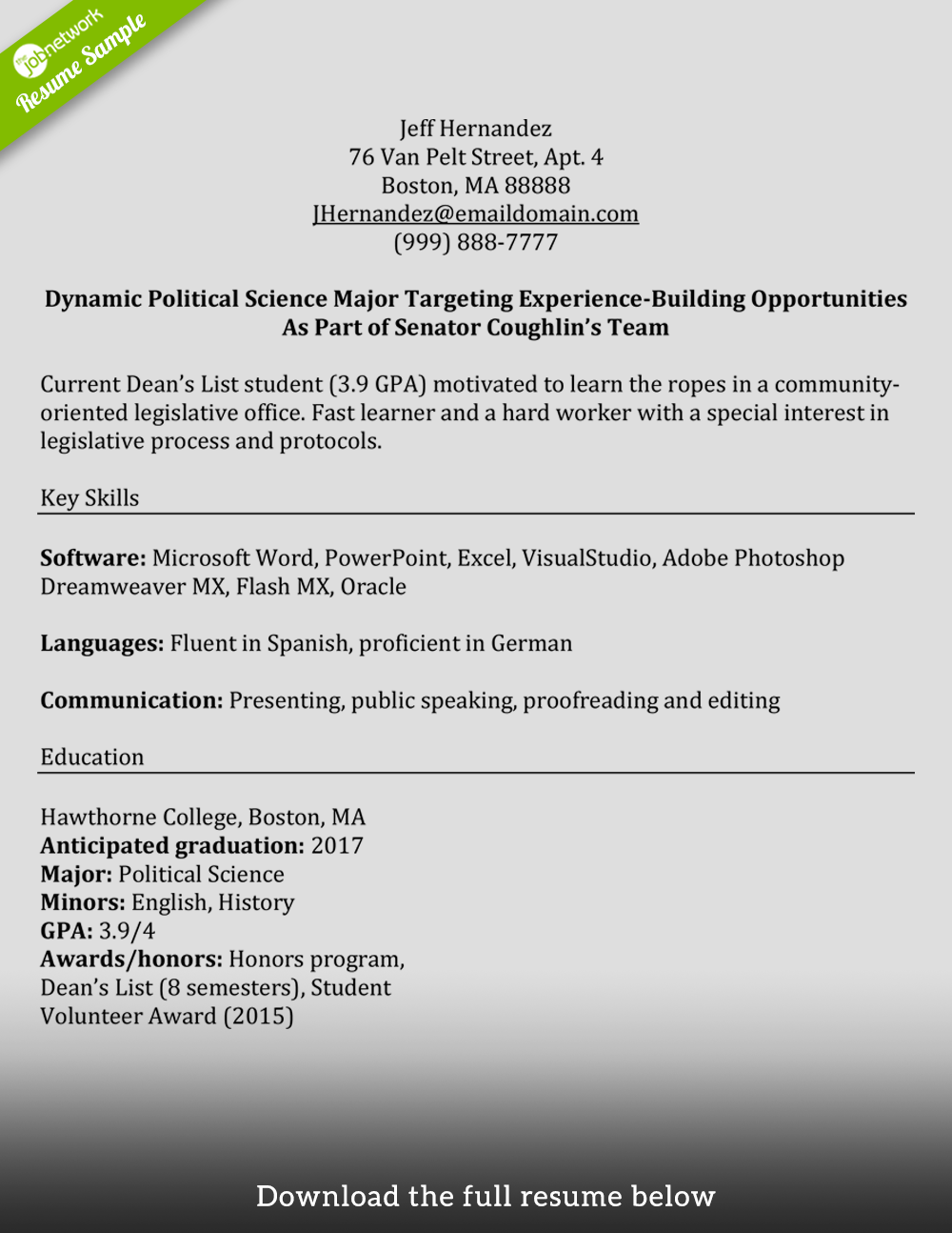 internship-resume-government