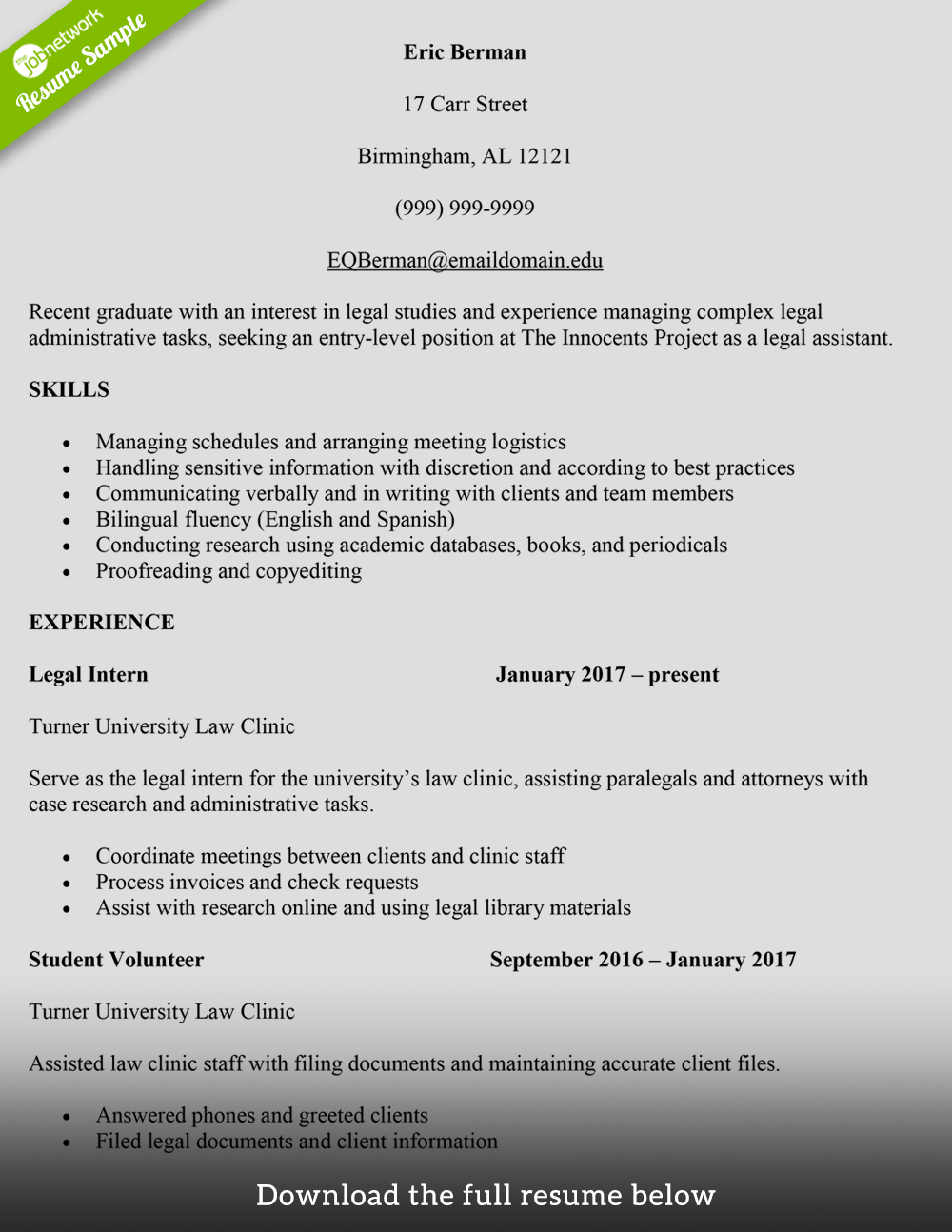 legal-secretary-resume-entry-level