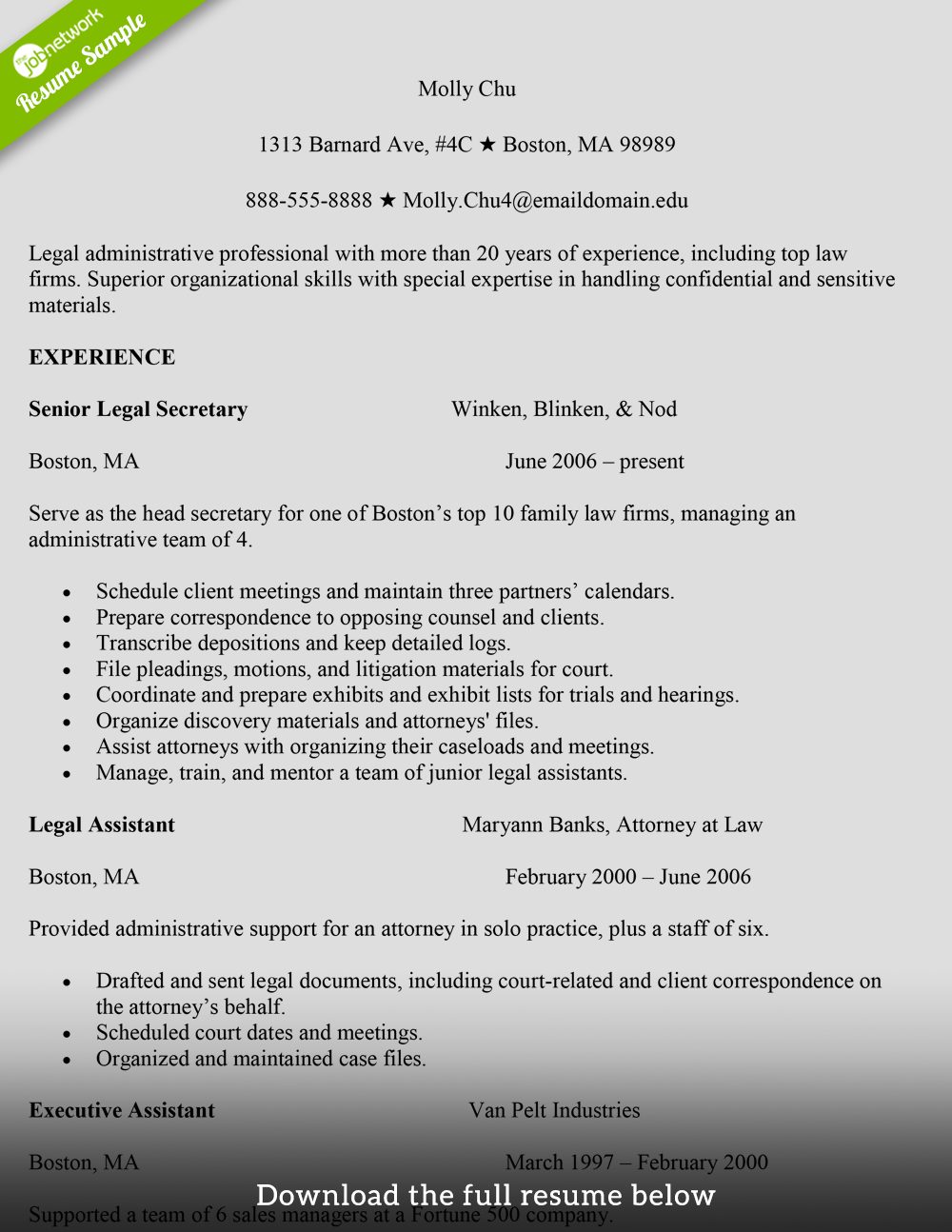 legal-secretary-resume-experienced