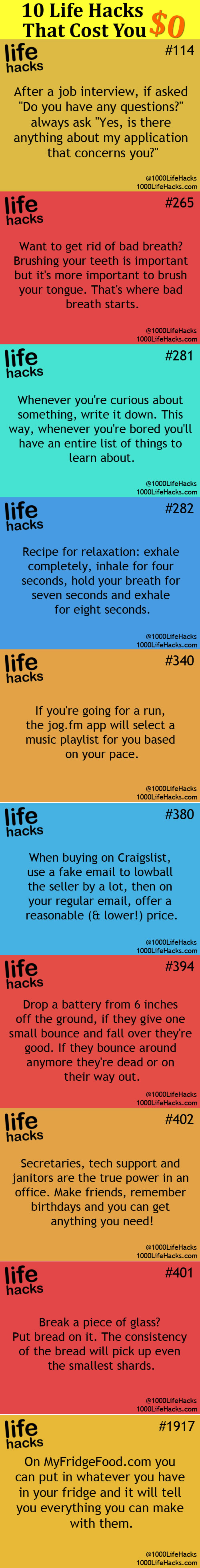 life hacks that are free