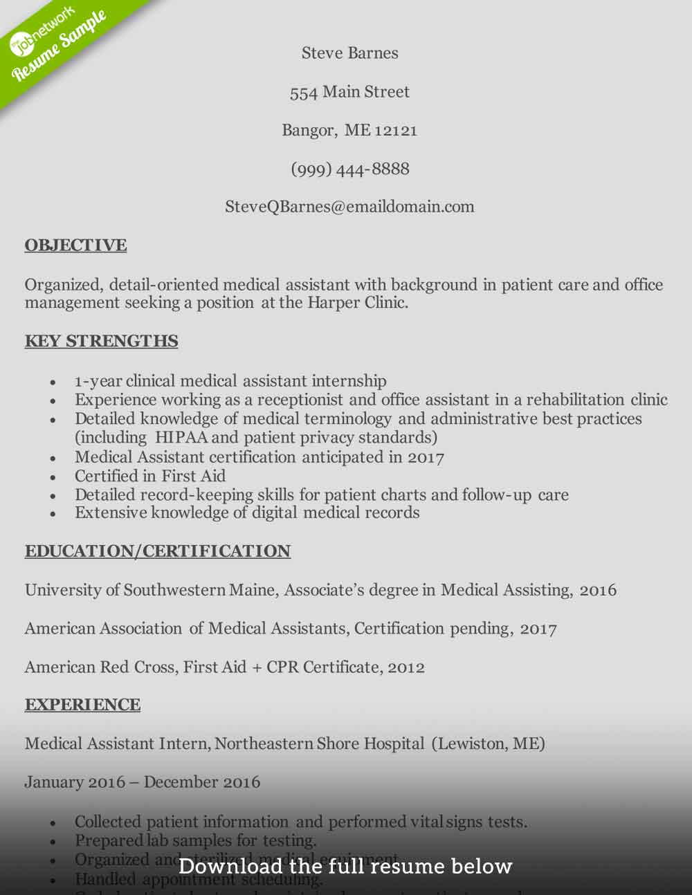 medican-assistant-resume-entry-level