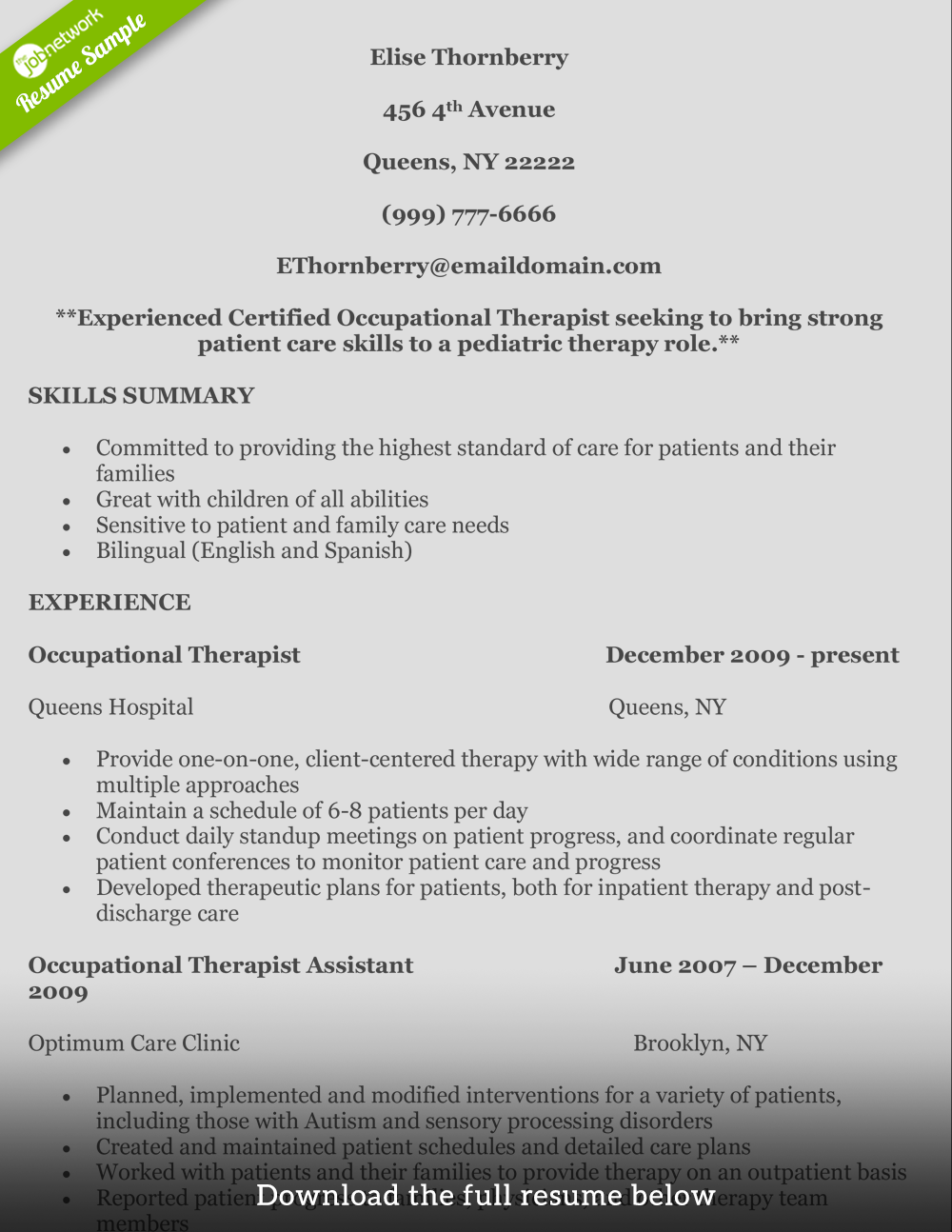 occupation-therapist-resume-elise