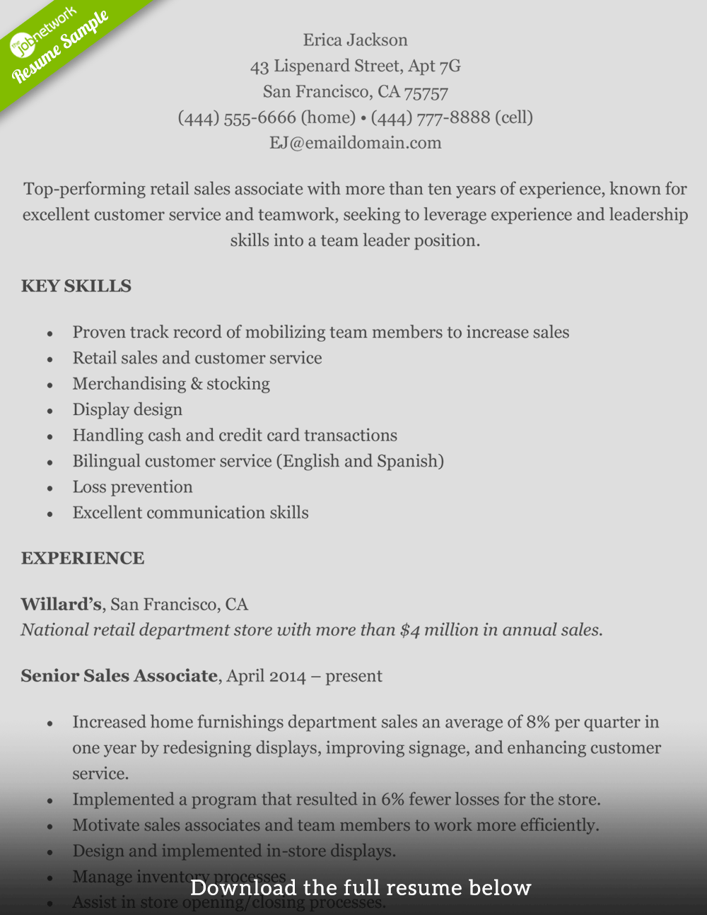 retail-resume-erica