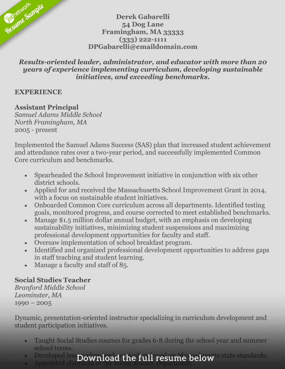 teaching-resume-derek