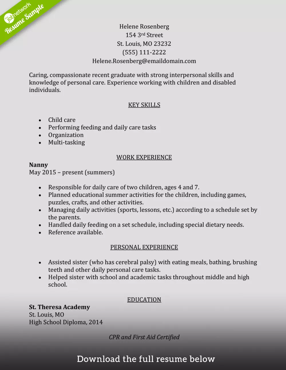 Caregiver Resume Objectives